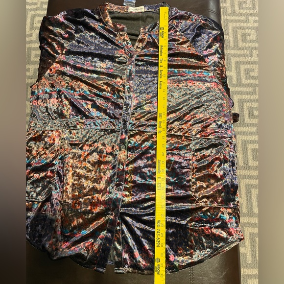 Natural Life NWT Tunic Longsleeve Velvet Button Up XXL Patchwork Floral Boho - Picture 10 of 10